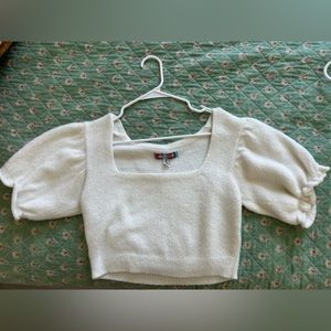 Square Neck Blouse with Puff Sleeves